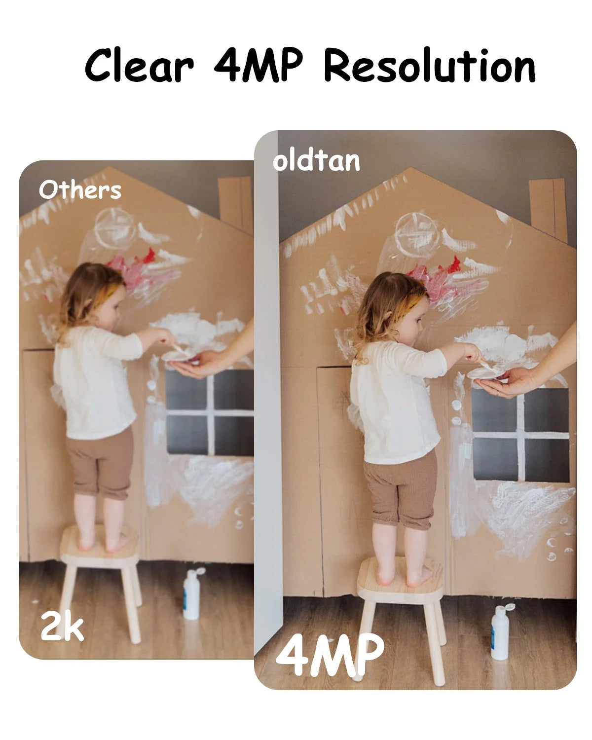 Oldtan WiFi Security Indoor Camera - 4MP HD Baby Monitor for Home, 2-Way Audio, SD&Cloud Storage, Motion Tracking
