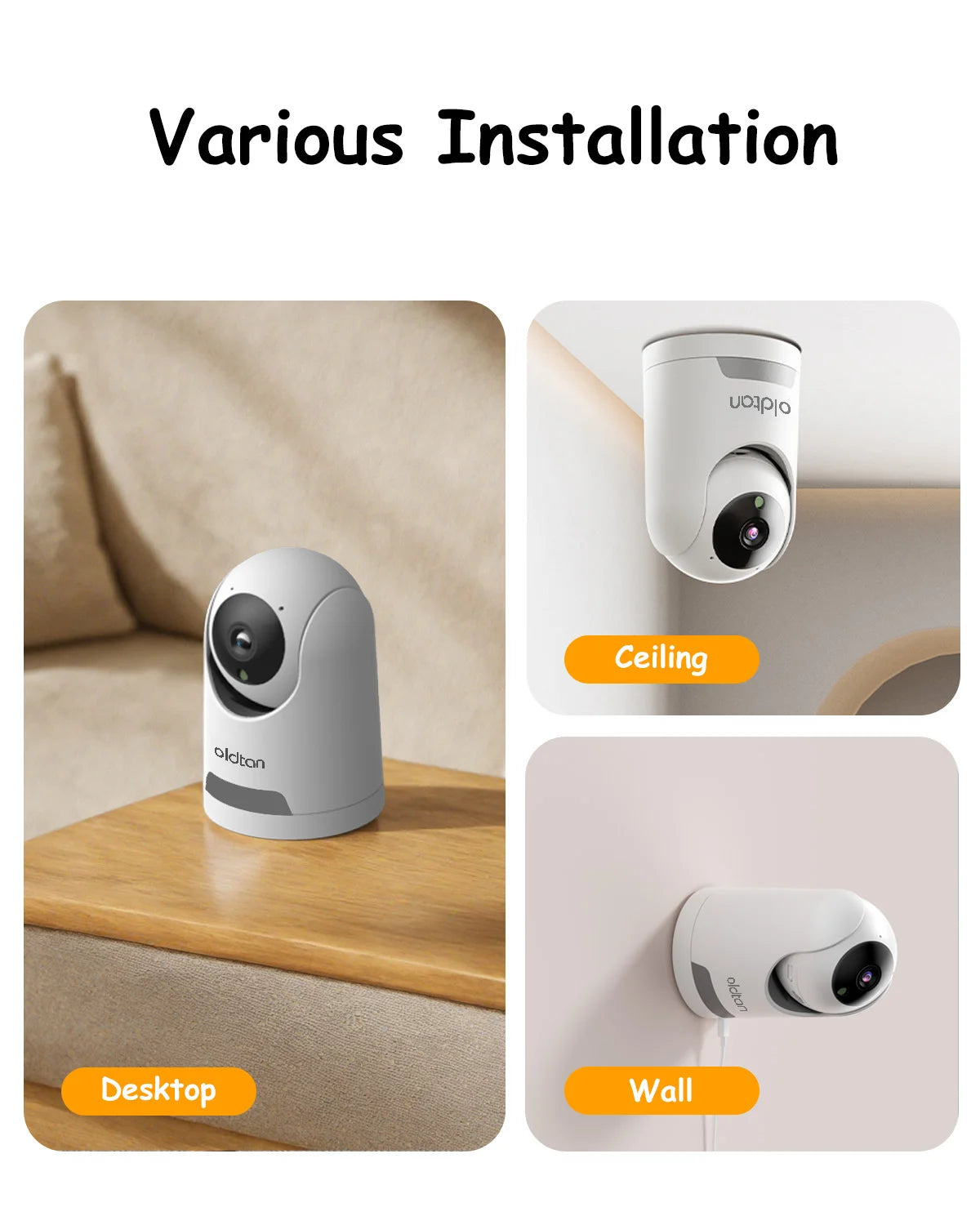 Oldtan WiFi Security Indoor Camera - 4MP HD Baby Monitor for Home, 2-Way Audio, SD&Cloud Storage, Motion Tracking