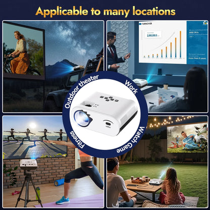 [USB-C Power Bank Supply] oldtan Projector with WIFI and Bluetooth, 4K Mini Portable for Outdoor