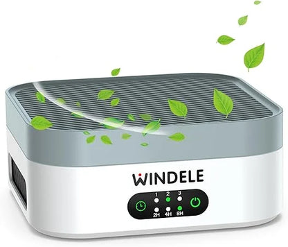 WINDELE Air Purifiers for Home Bedroom Up to 600 ft², True HEPA Air Purifier for Pets Dust Dander Pollen Odor Smoke, New Quiet Wind Wheel System, Portable Car Air Purifier for Travel