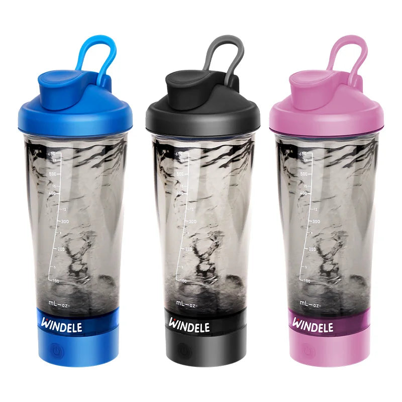 WINDELE Premium Electric Protein Shaker Bottle, 600ml/20 oz Vortex Portable Mixer Cup/USB Rechargeable Shaker Cups for Protein Shakes office/gym