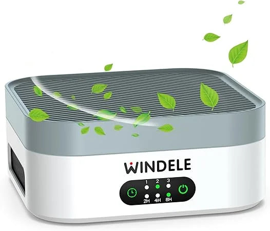 WINDELE Air Purifiers for Home Bedroom Up to 600 ft², True HEPA Air Purifier for Pets Dust Dander Pollen Odor Smoke, New Quiet Wind Wheel System, Portable Car Air Purifier for Travel