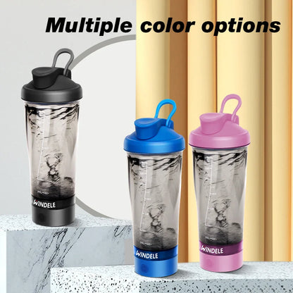 WINDELE Premium Electric Protein Shaker Bottle, 600ml/20 oz Vortex Portable Mixer Cup/USB Rechargeable Shaker Cups for Protein Shakes office/gym
