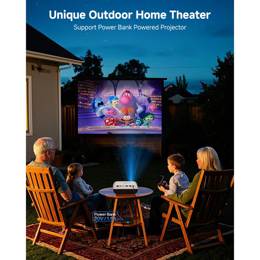 Windele M8 Upgraded Mini Projector with WIFI and Bluetooth, Native 1080P Video Projector, 5G WIFI Portable Outdoor Projector with 84" Screen, Home Theater Projector Compatible with HDMI/USB, White