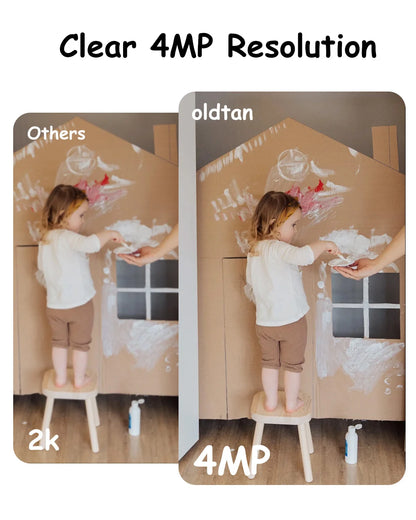Oldtan WiFi Security Indoor Camera - 4MP HD Baby Monitor for Home, 2-Way Audio, SD&Cloud Storage, Motion Tracking