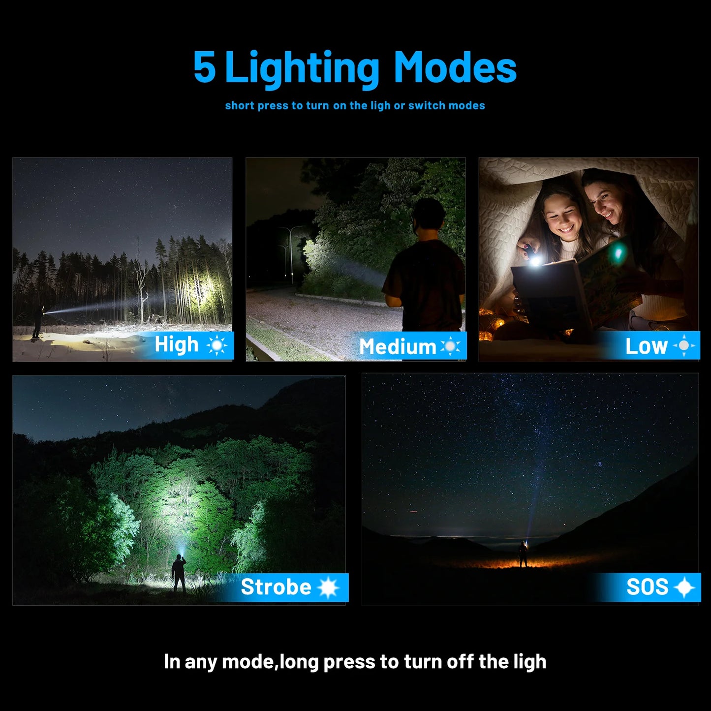 windele Rechargeable Flashlights High Lumens,Super Bright Powerful Flashlights with 5 Mode,Zoomable,IPX6 Waterproof,Pocket Flashlight for Home,Emergencies,Camping (2 Pack)