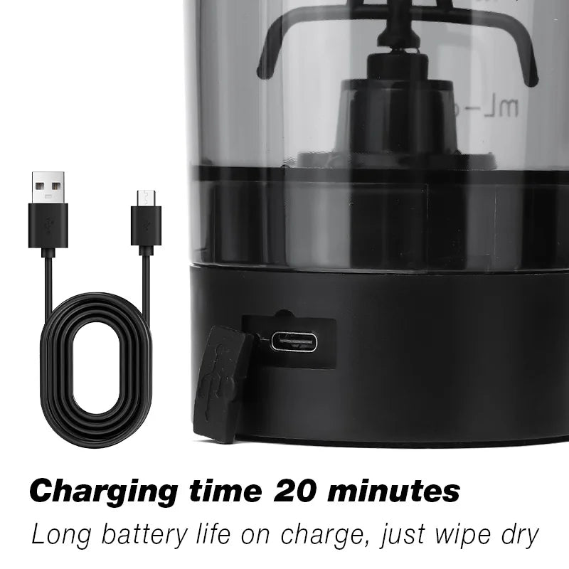 WINDELE Premium Electric Protein Shaker Bottle, 600ml/20 oz Vortex Portable Mixer Cup/USB Rechargeable Shaker Cups for Protein Shakes office/gym