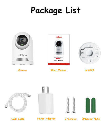 Oldtan WiFi Security Indoor Camera - 4MP HD Baby Monitor for Home, 2-Way Audio, SD&Cloud Storage, Motion Tracking